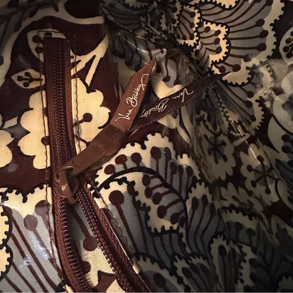 Vera Bradley Rare All-Over Patent Frill Travel Tote Buttercup Yellow Floral - Picture 14 of 14